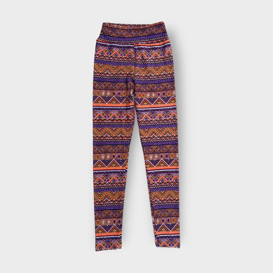 LuLaRoe Juniors Leggings | Tween (00-0) | Orange/Blue Abstract Geometric | Buttery Soft | New
