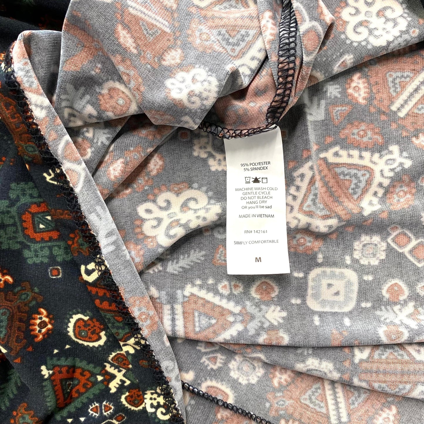 LuLaRoe Womens M Blue/Green/Orange Aztec 'Carly' S/s Swing Dress NWT