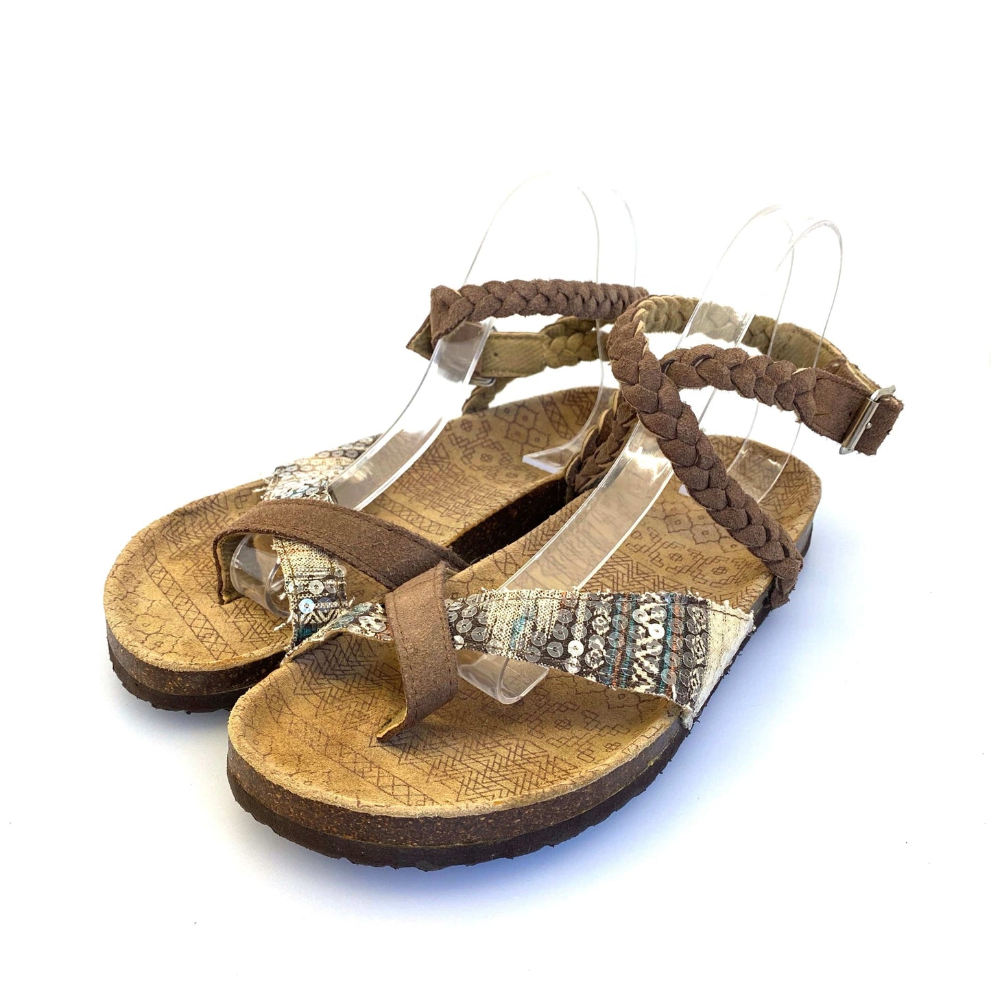 Muk Luks Womens Size 11 Zara Braided Strappy Sandal Pre-Owned