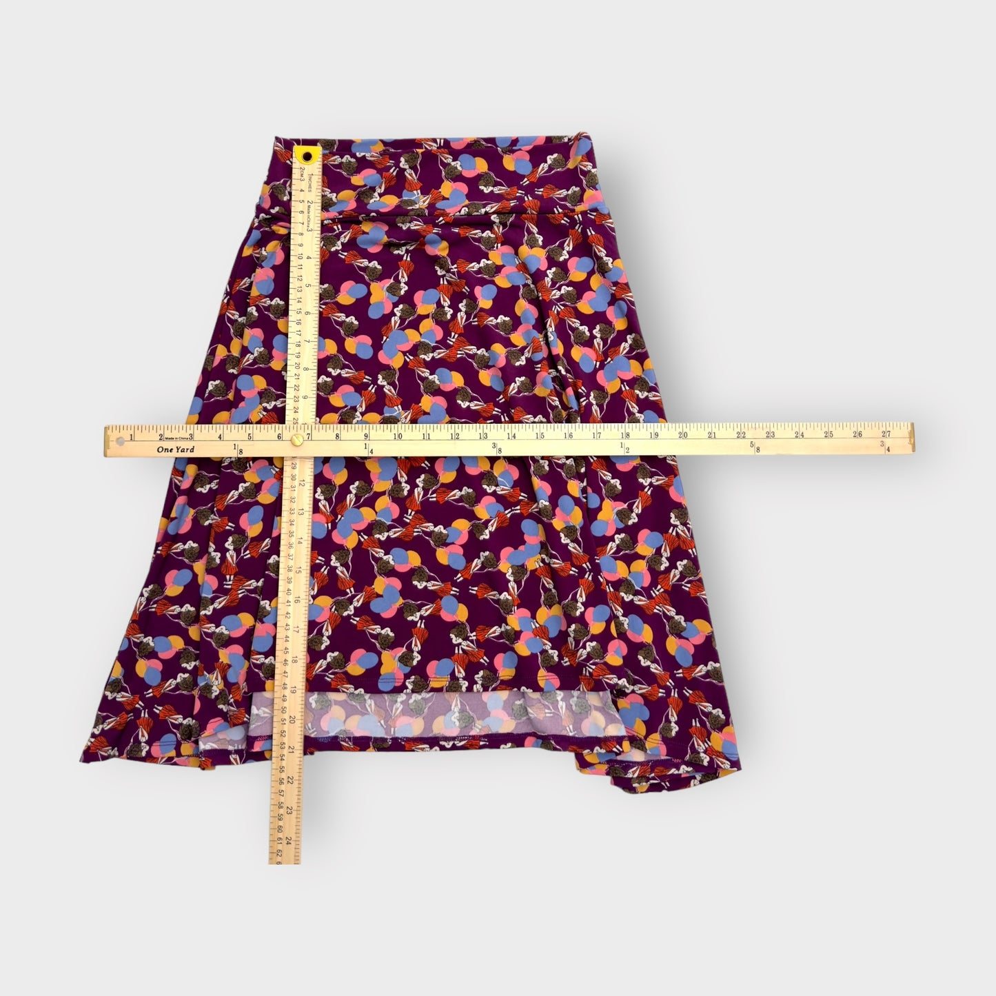 LuLaRoe Kids Azure A-Line Skirt | 12 (12-14) | Purple/Multicolor Girl w/Balloons | NWT