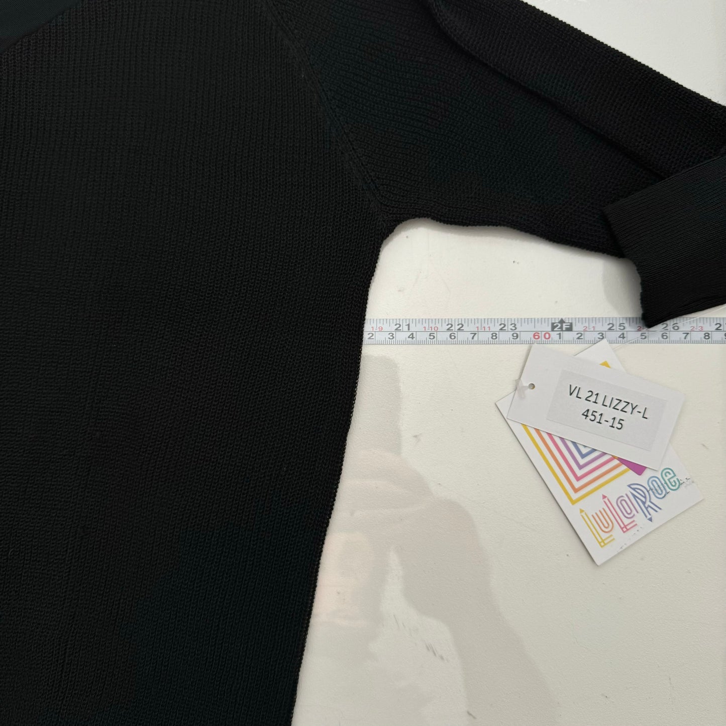 LuLaRoe Vault | LIZZY Long Sleeve Mesh Sweater | Size: L (12-14) | Black | Solid | NWT
