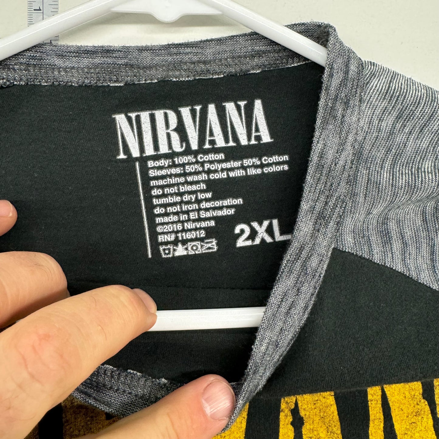 NIRVANA | 2016 Smiley Face T-Shirt | Color: Black/Gray | Size: 2XL | Pre-Owned