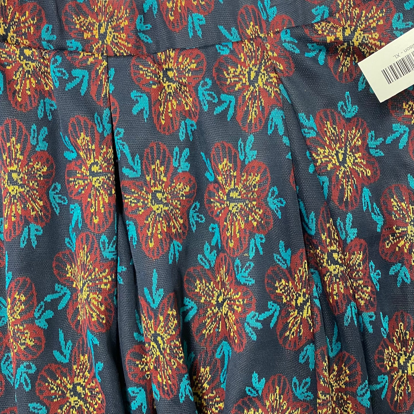 LuLaRoe Madison Pleated Skirt | XL (18-20) | Red/Teal Floral | NWT