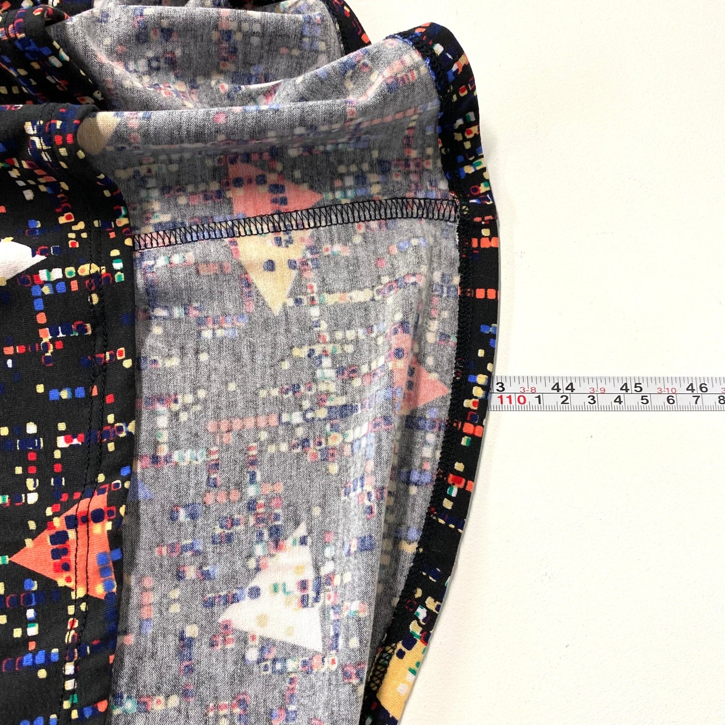 LuLaRoe Womens S Black/Blue/Orange Digital Dots 'Carly' S/s Swing Dress NWT