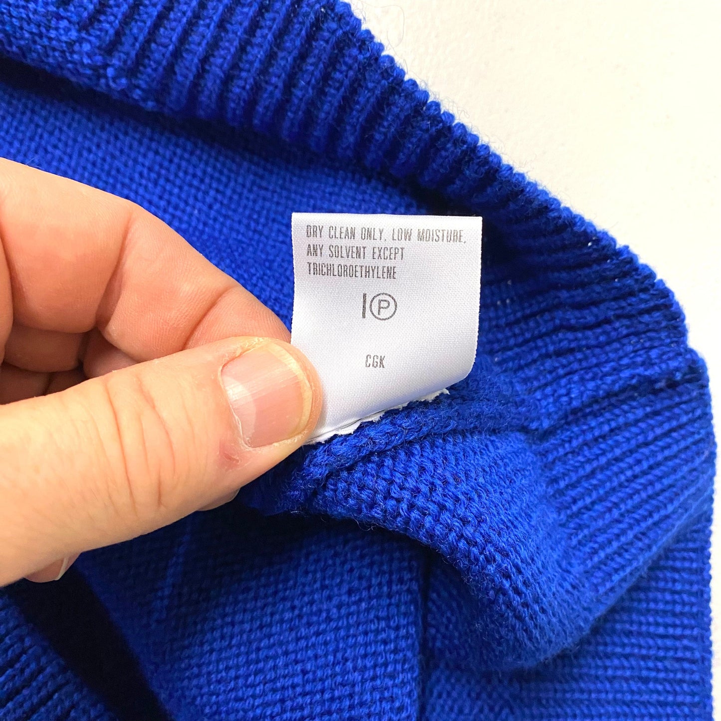 Vintage Columbia Mens Wool Sweater Size L Blue/Gray/White Emroidered Logo Crew Neck L/s