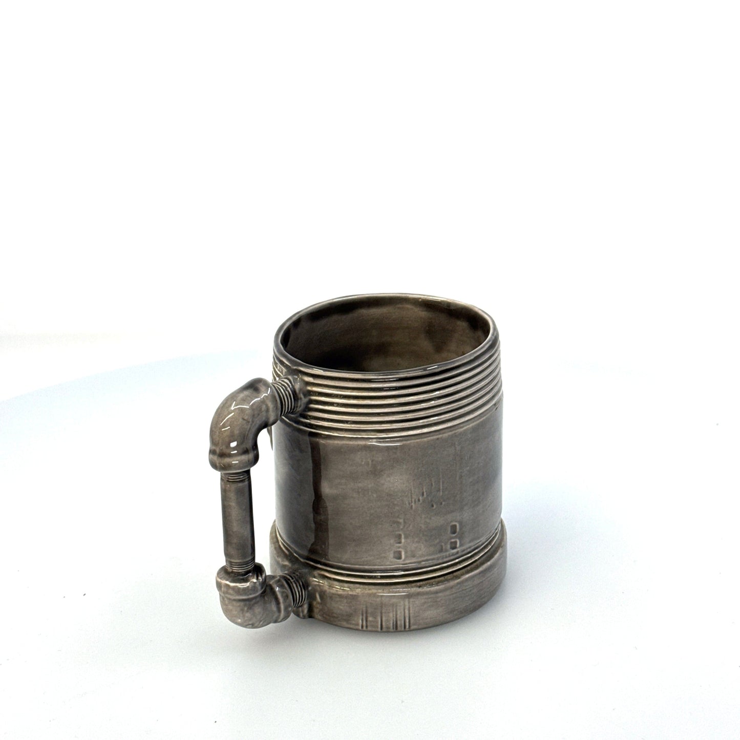 Personalized | Threaded Pipe ‘Hank’ Ceramic Coffee Mug | Color: Gray | Size: 10 fl oz