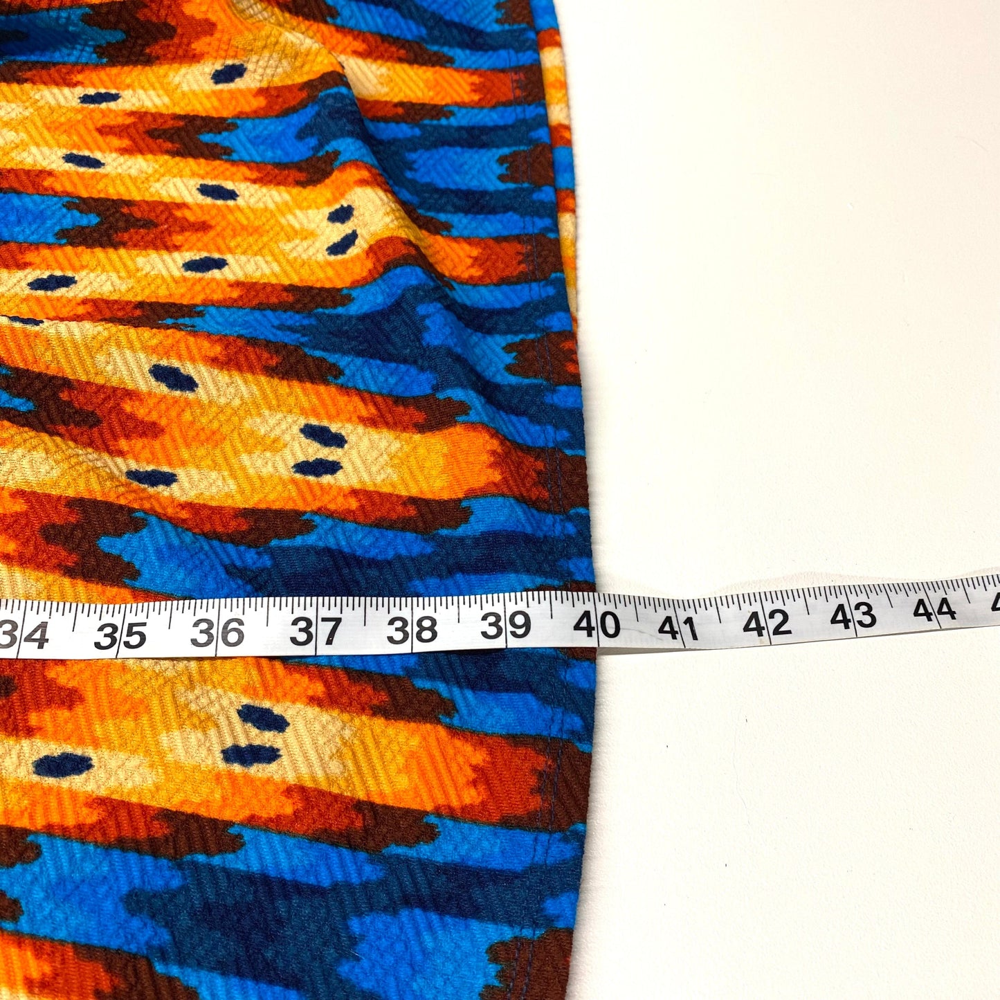 LuLaRoe Amelia Dress | M | Orange/Blue Abstract Wave | S/s NWT
