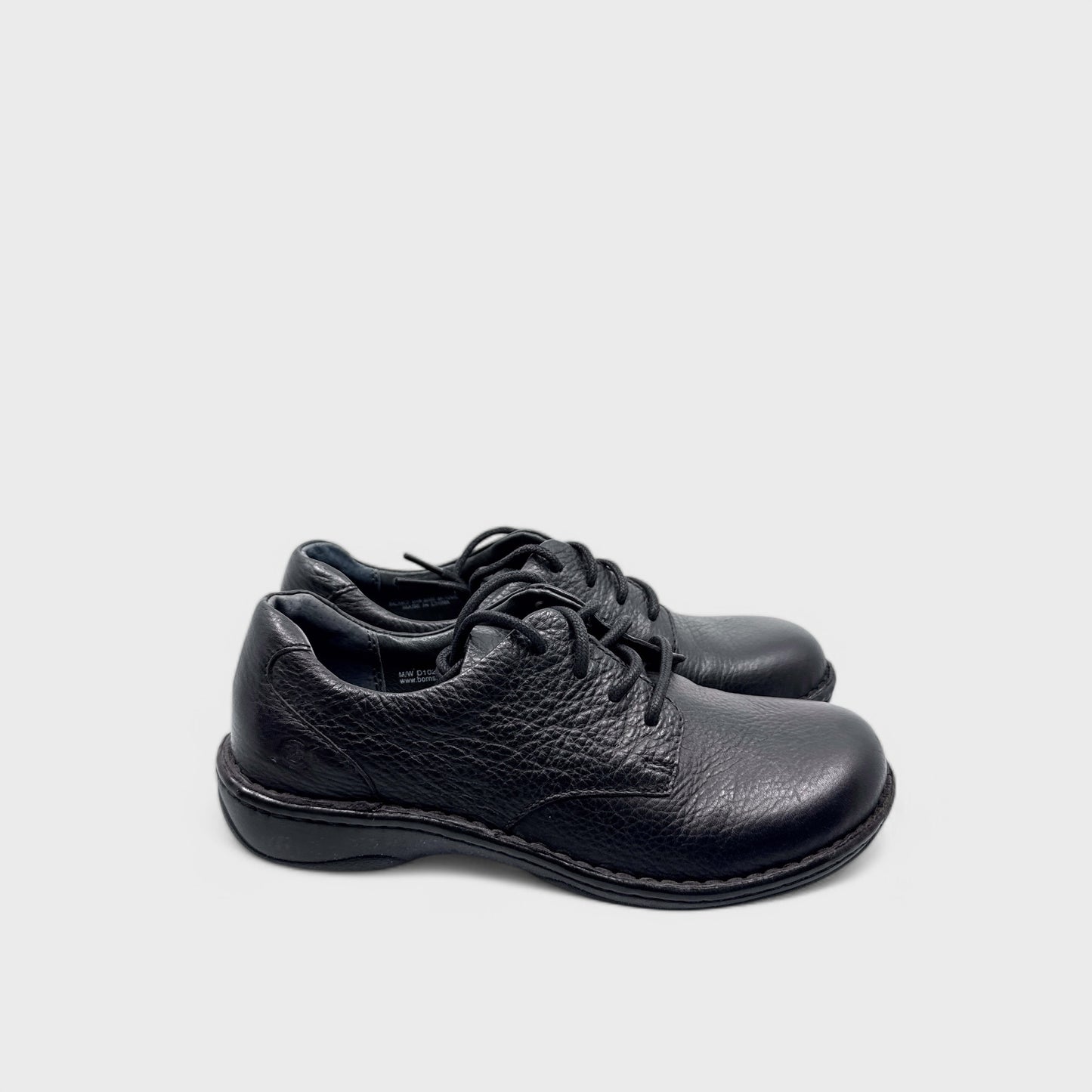 Børn Jana Lace-Up Shoes - 7M / EU 38 - Black Full-Grain Leather - Cushioned Comfort - NIB