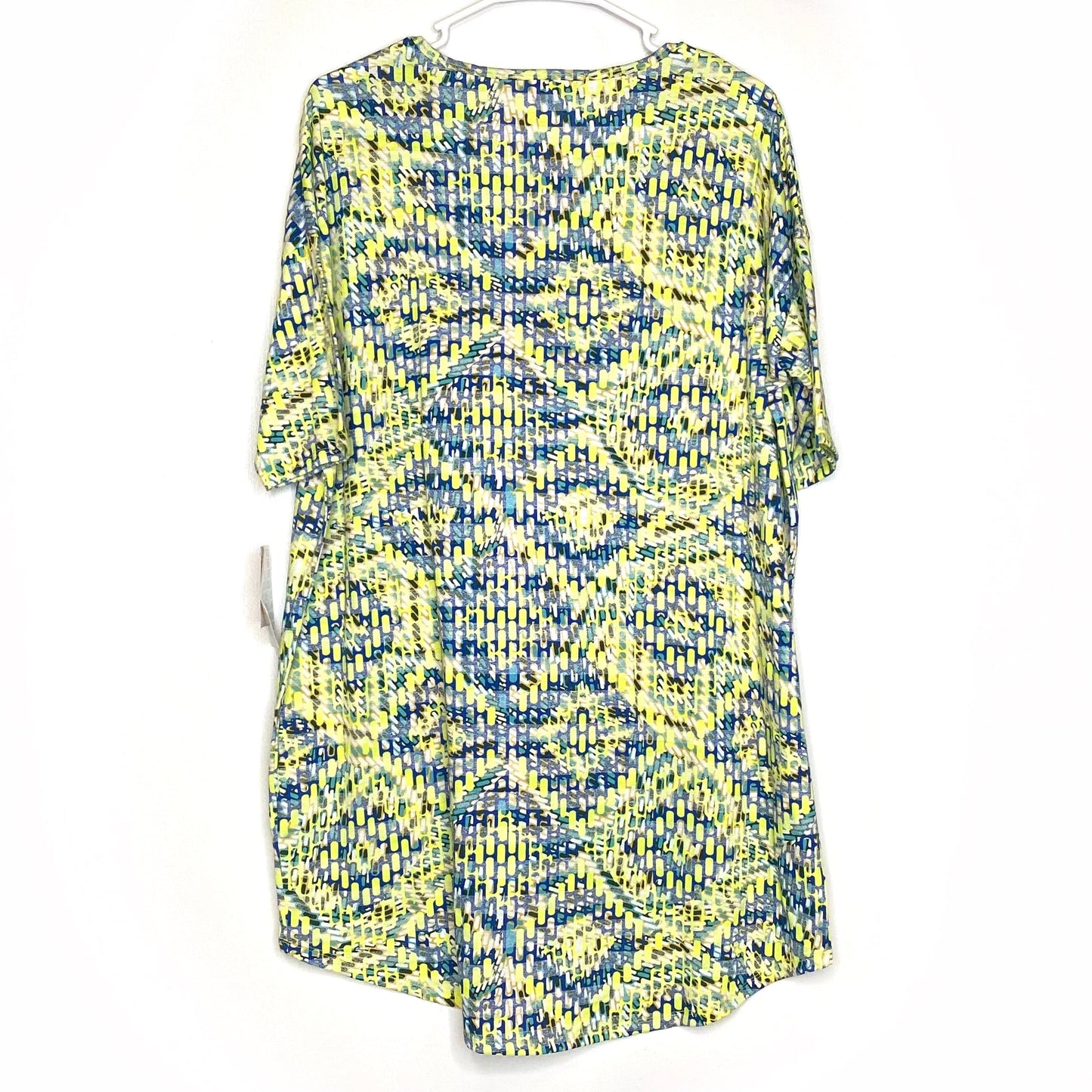 LuLaRoe Womens Size S Yellow/Blue Irma Graphic S/s Top NWT