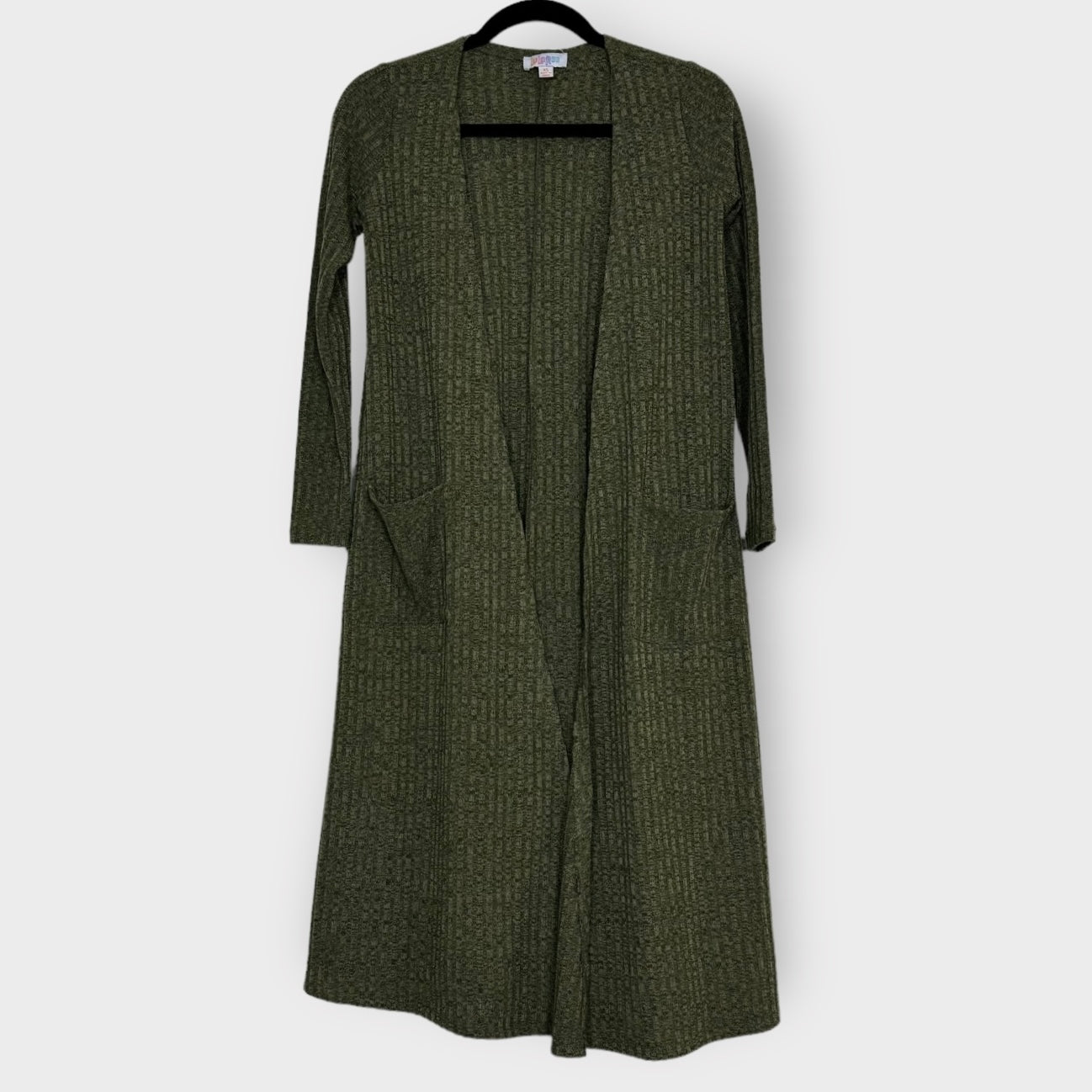 Olive green duster cardigan best sale