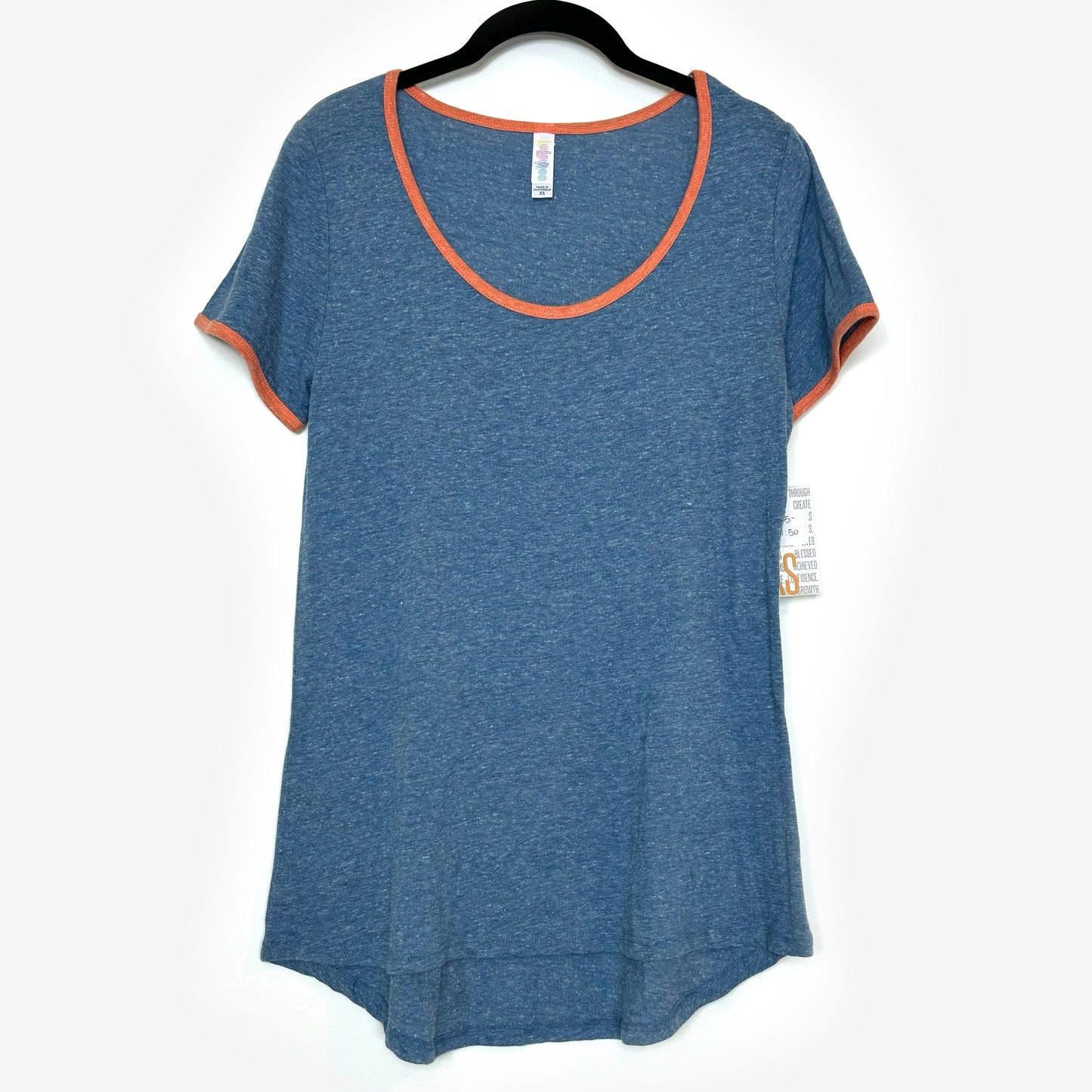 LuLaRoe Vault | Classic T | Color: Blue/orange | Size: XS (2-4) | Ringer | NWT