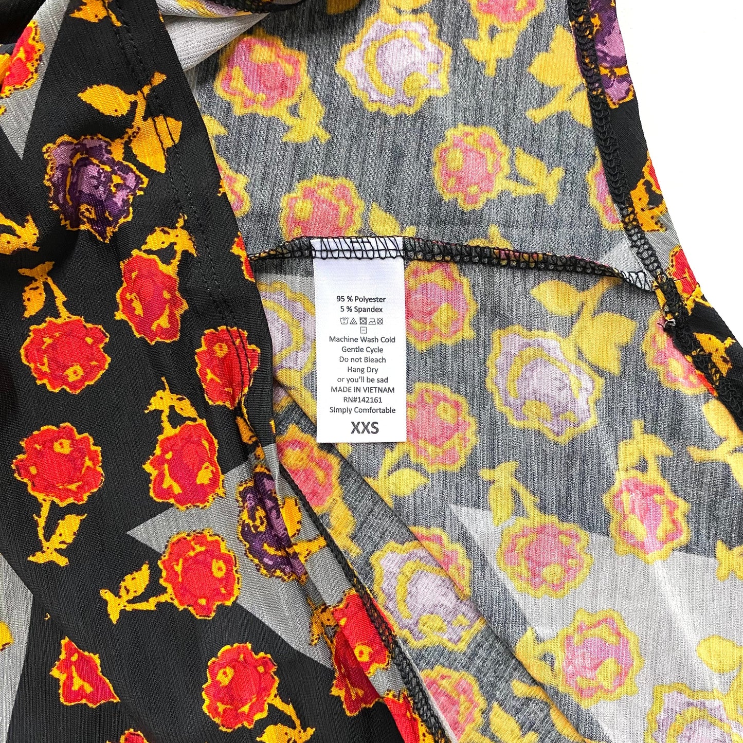 LuLaRoe Womens XXS Irma Gray/Purple/Red Floral S/s Tunic Top NWT
