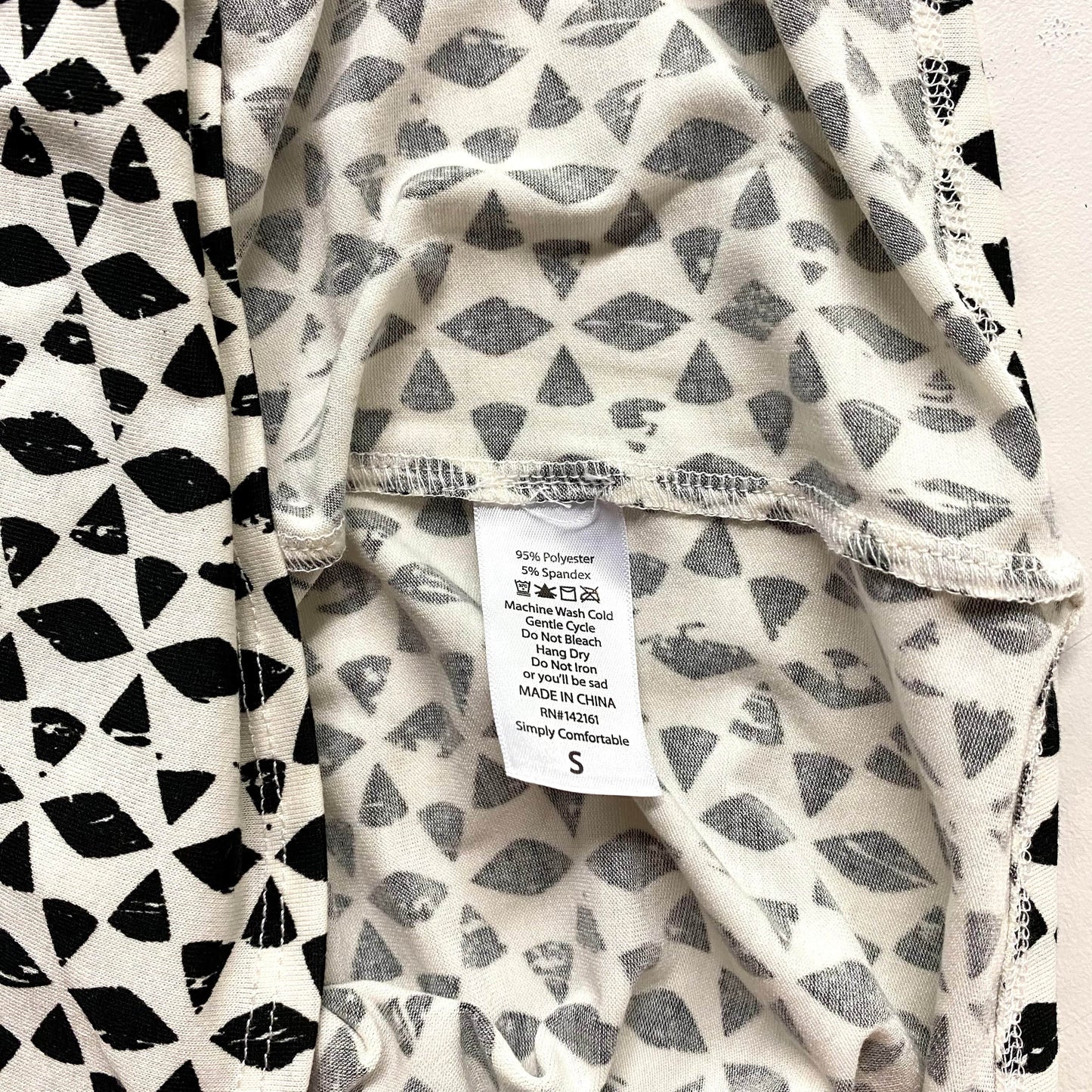 LuLaRoe Womens Maria Maxi Dress | S (6-8) | Black/White Geometric Star Pattern | Short Sleeve | NWT