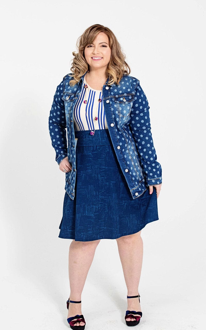 LuLaRoe Womens M Midnight Floral Pixel Azure Skirt NWT*
