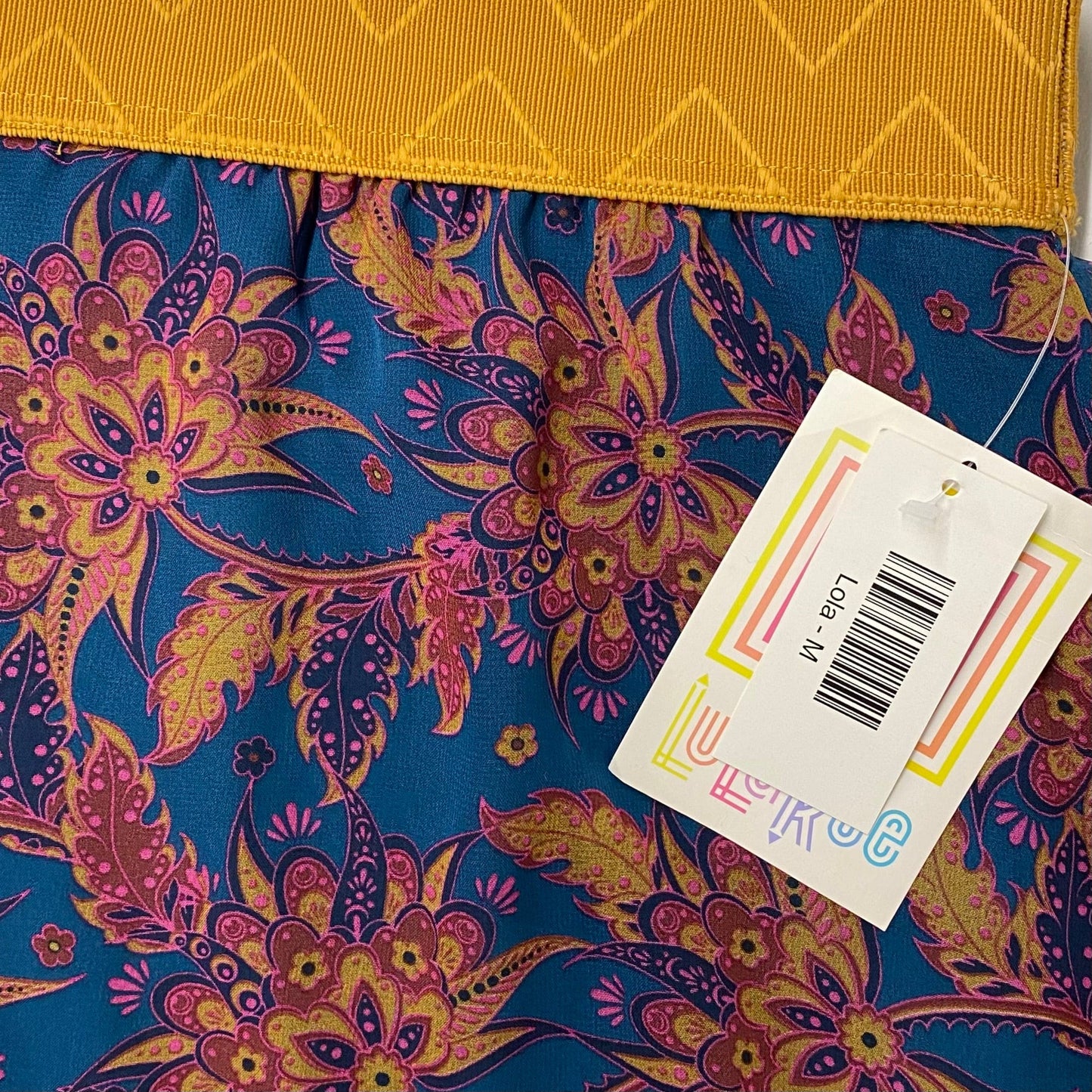 LuLaRoe Lined Lola Skirt | M | Yellow/Purple/Blue Floral | NWT