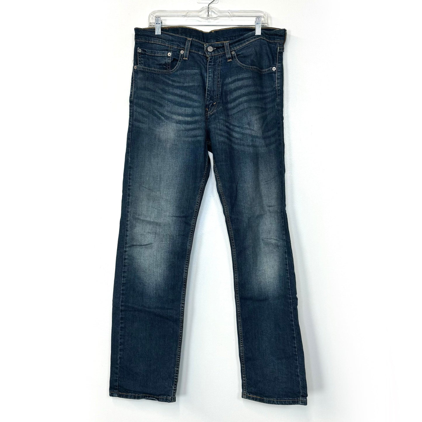 Levi Strauss Mens 505 Classic Straight Fit Jeans – Comfortable Cotton Blend – Perfect for Everyday Wear – Available in Blue, Size 34/32