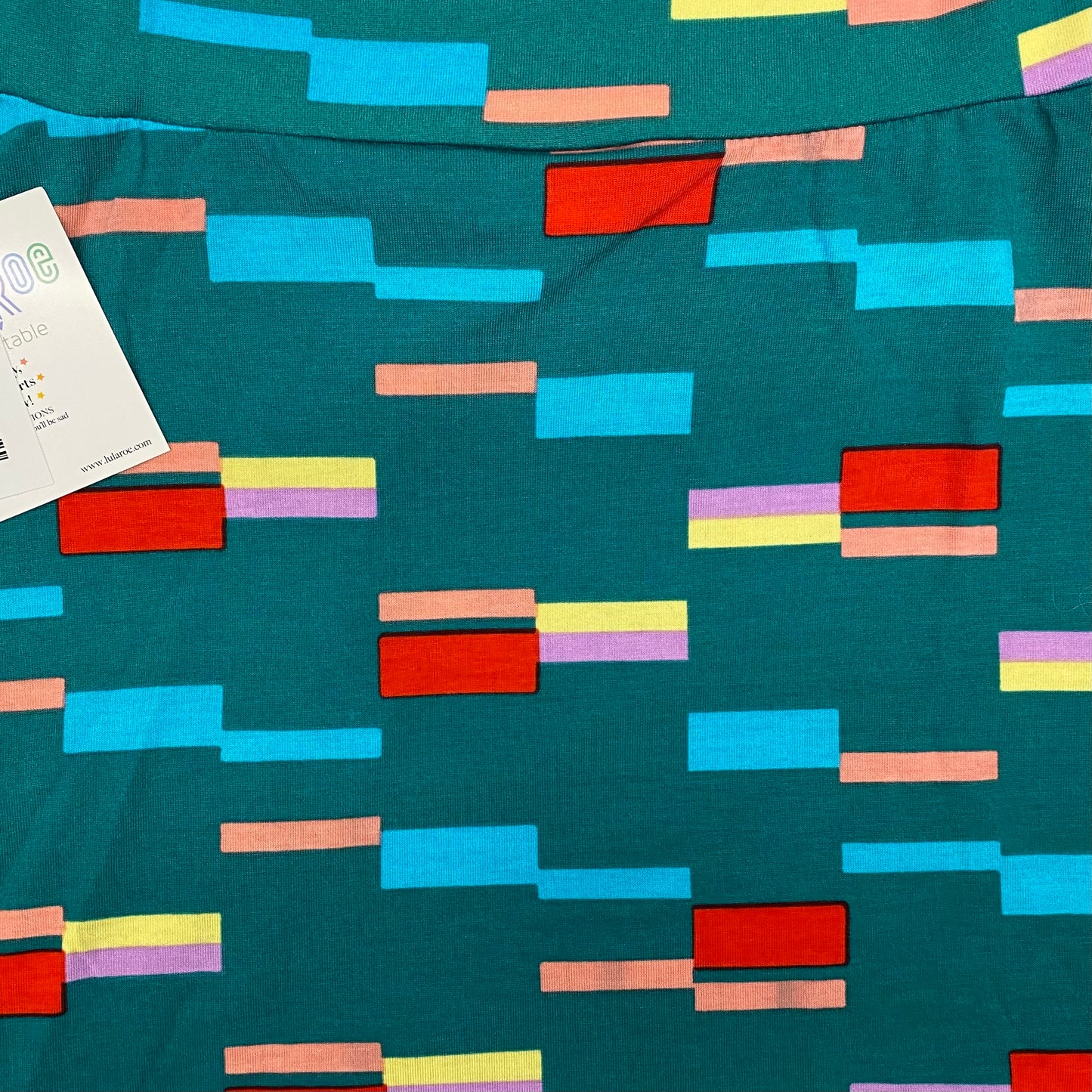 LuLaRoe Azure Skirt | S (2-4) | Green/Multicolor Geometric | A-Line | NWT