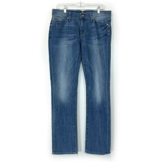 7 For All Mankind | Womens Straight Leg Denim Jeans | Color: Blue | Size: 32 -  | Buy at Parsimony Shoppes