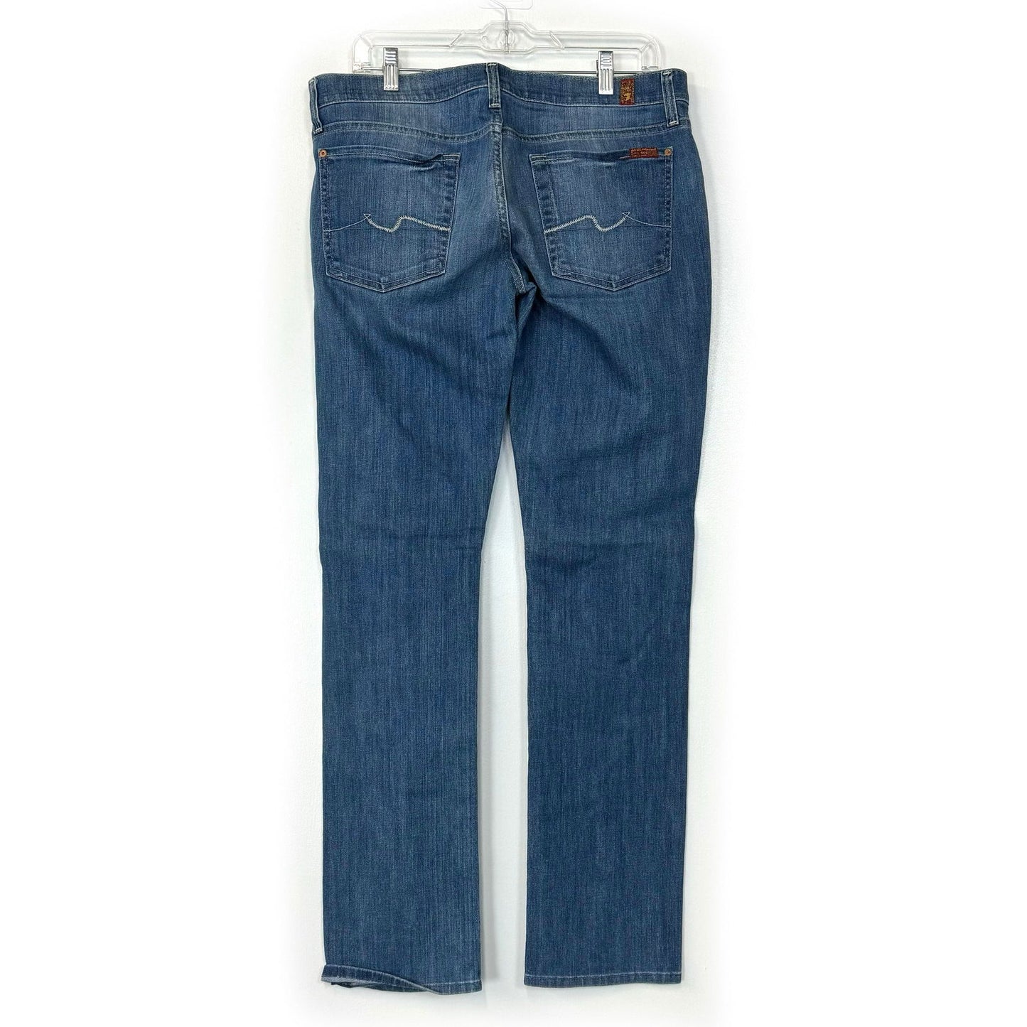 7 For All Mankind | Womens Straight Leg Denim Jeans | Color: Blue | Size: 32 - | Buy at Parsimony Shoppes