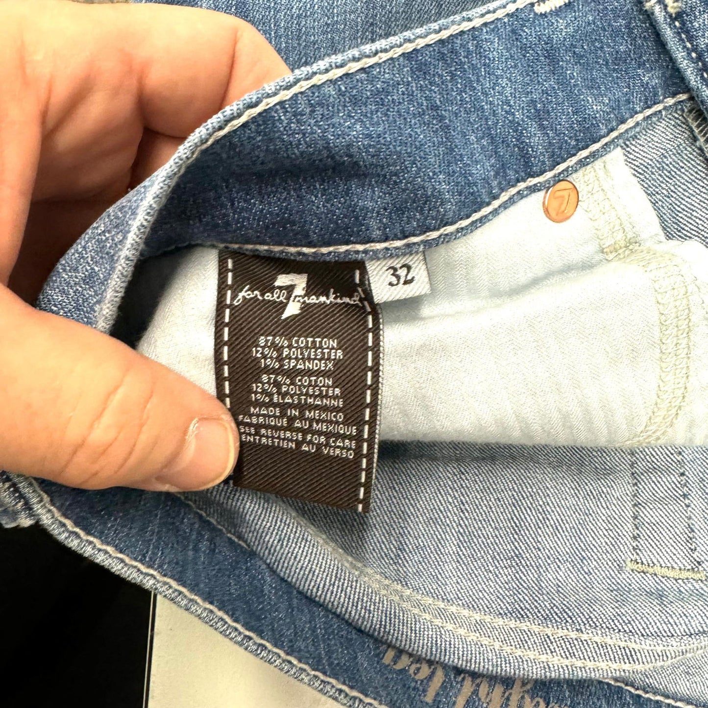 7 For All Mankind | Womens Straight Leg Denim Jeans | Color: Blue | Size: 32 - | Buy at Parsimony Shoppes