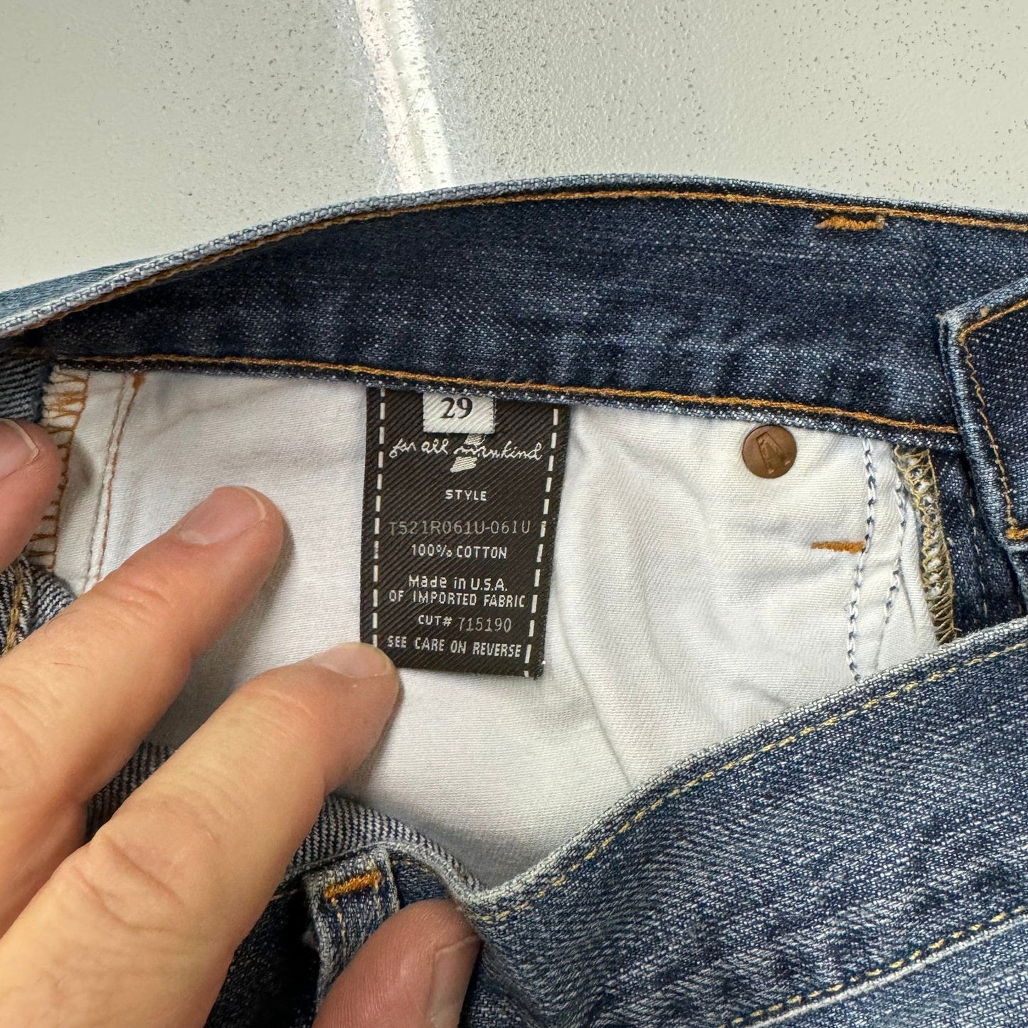 7 For all Mankind | Mens Relaxed Button-Fly Jeans | Color: Blue | Size: 29x31 - | Buy at Parsimony Shoppes