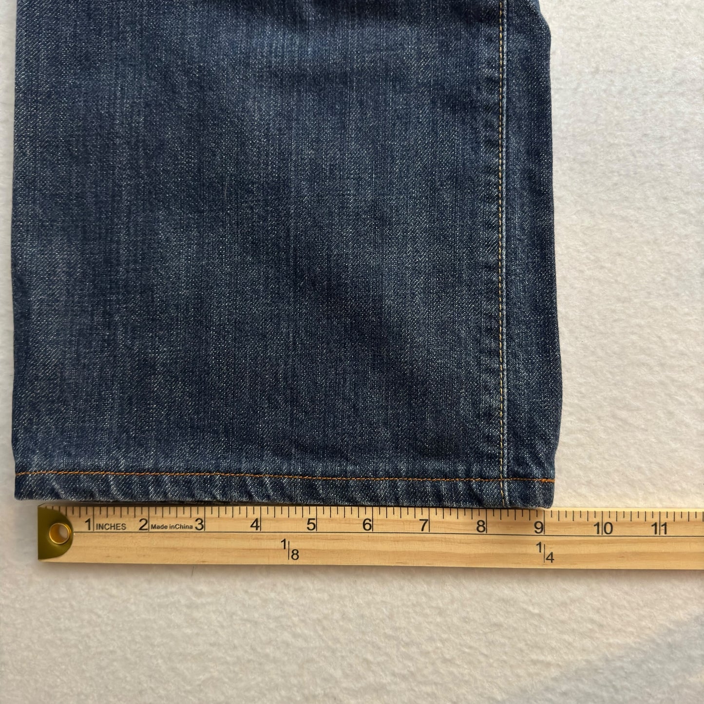 7 For All Mankind Relaxed Straight Jeans - 29x32 - Blue Denim - Cotton Blend Comfort