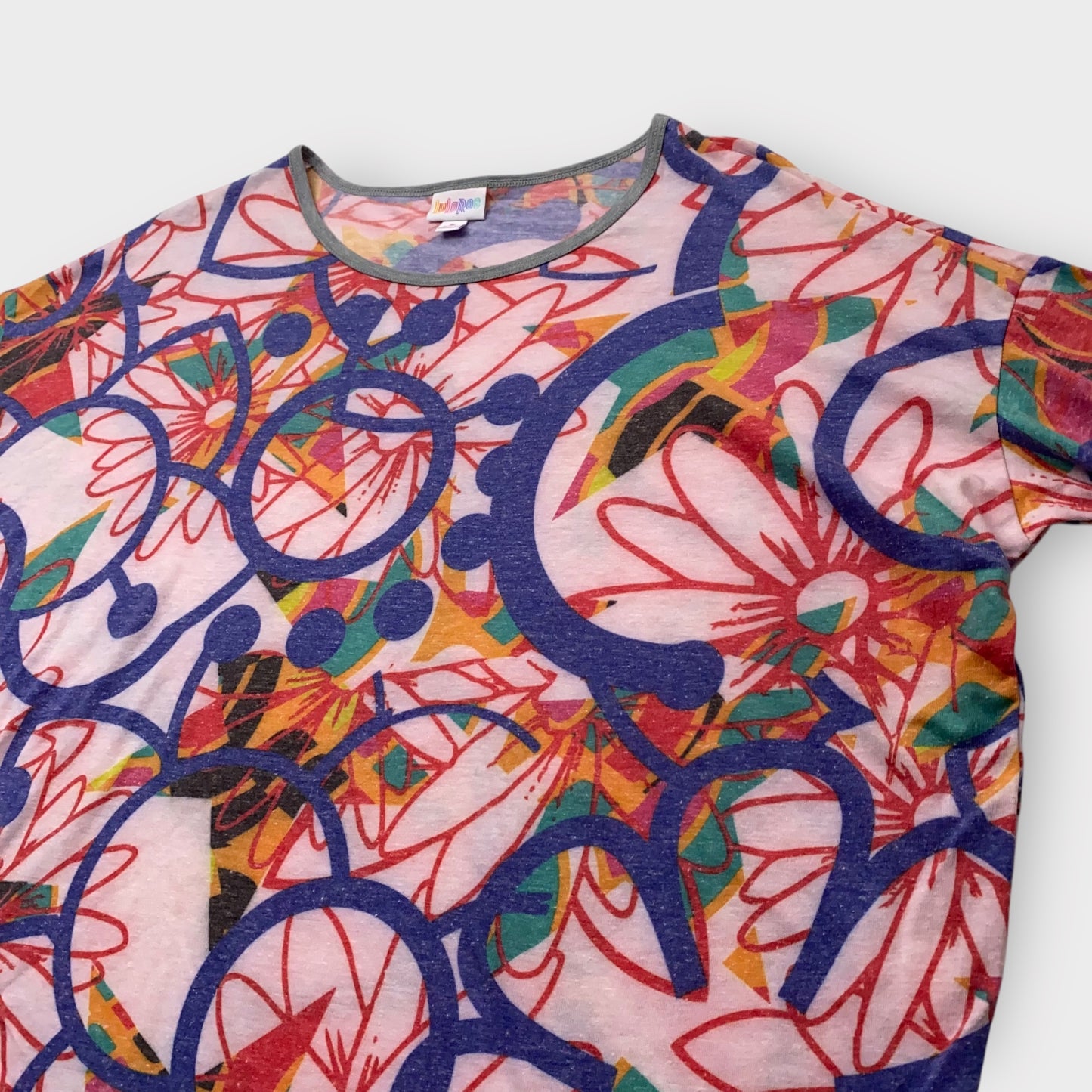 LuLaRoe Irma High-Low Tunic - Oversized Fit - Soft Stretch Fabric - Pink Abstract - M NWT