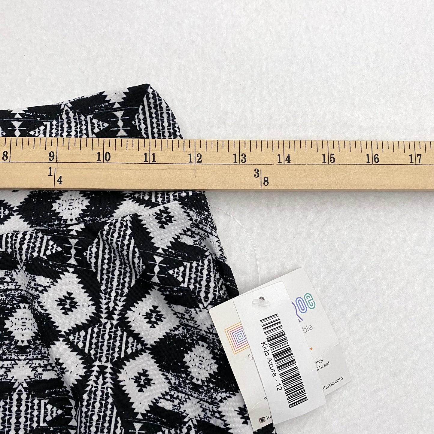 LuLaRoe Kids Azure A-Line Skirt | 12 (12-14) | Black/White Southwestern Pattern | NWT