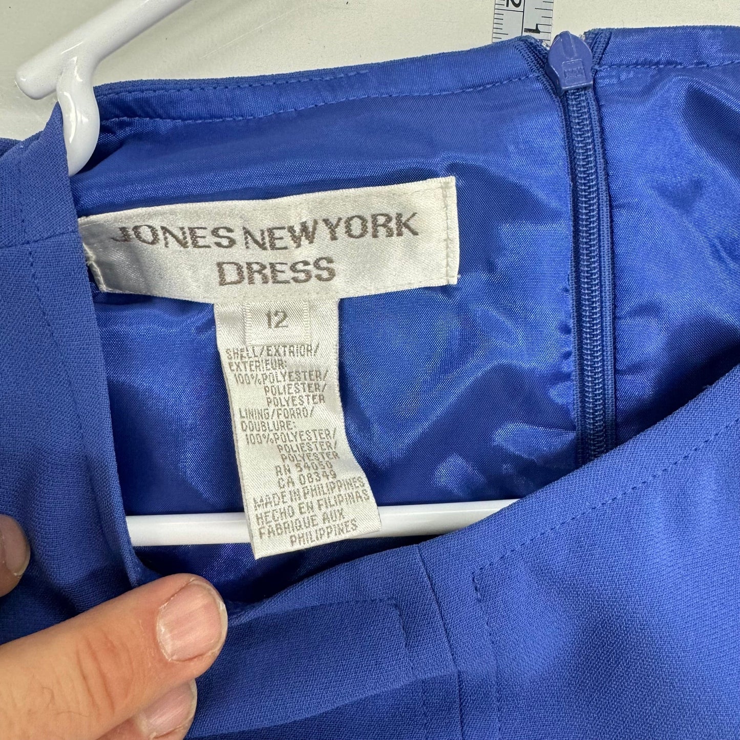 Jones New York | Womens Solid Career Dress | Color: Blue | Size: 12 | Pre-Owned
