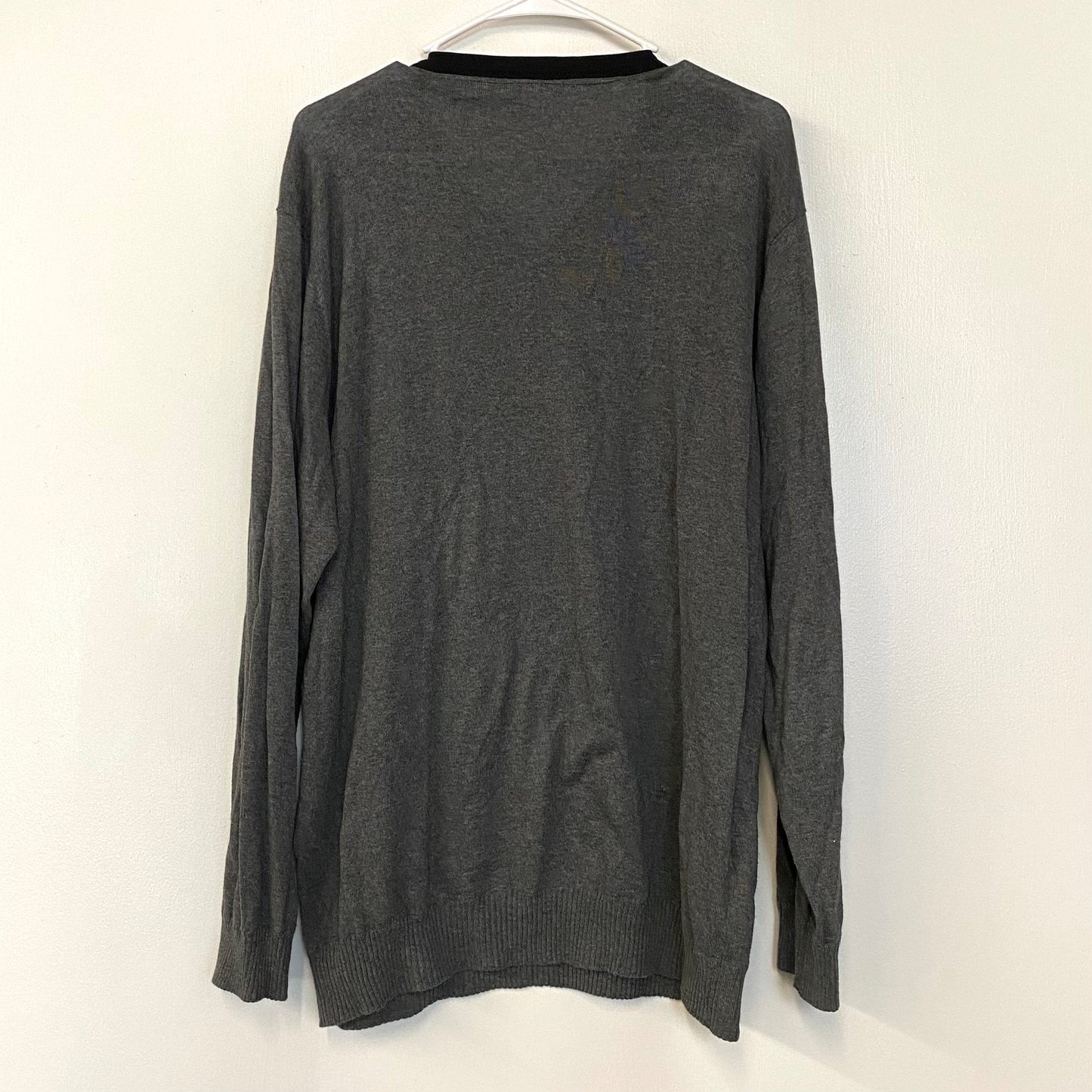 TravisMathew Mens Gray Henley Collar Cotton Golf Sweater - Extra Large