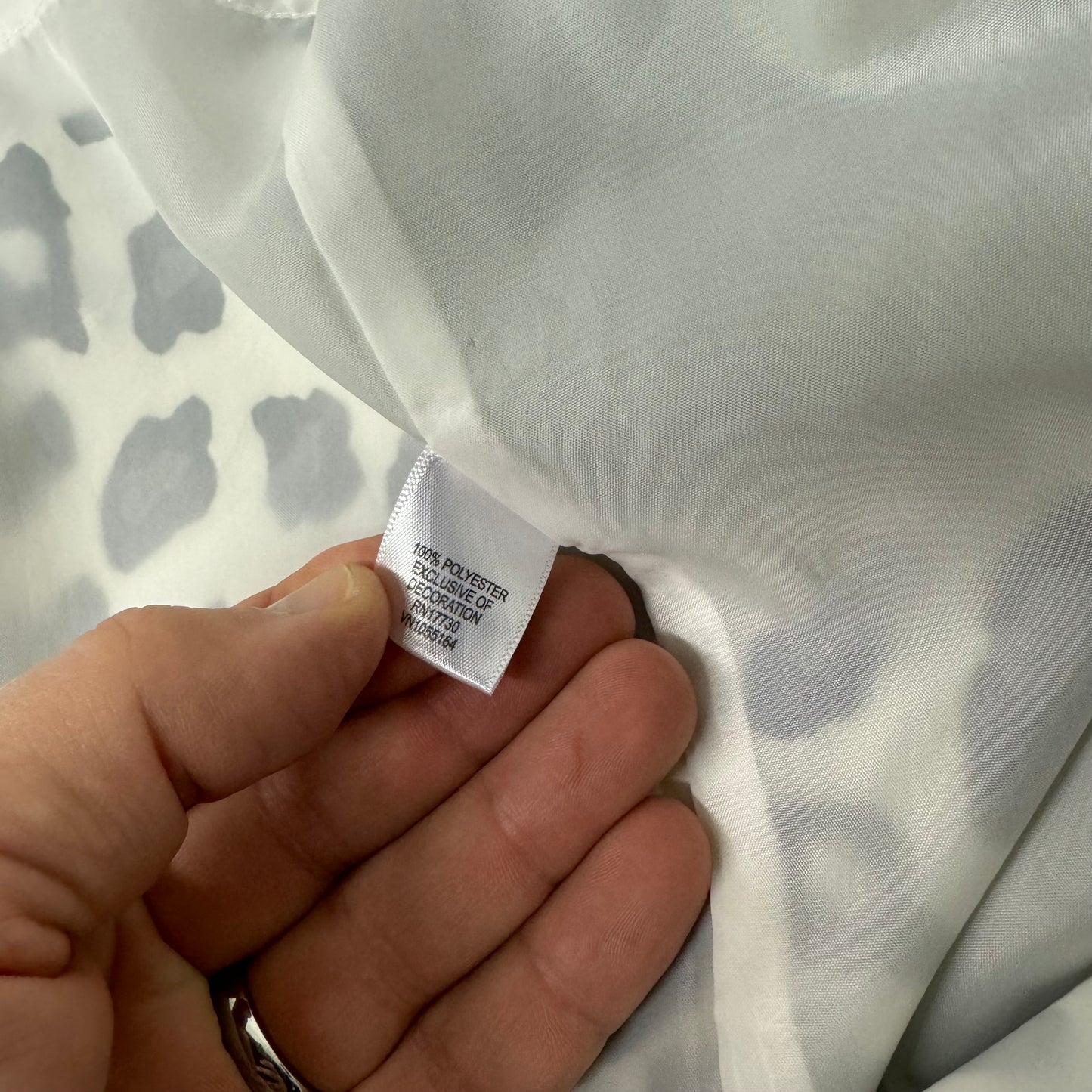 Merona Women's Leopard Print A-Line Dress - White/Black - Size 14 - Pre-Owned