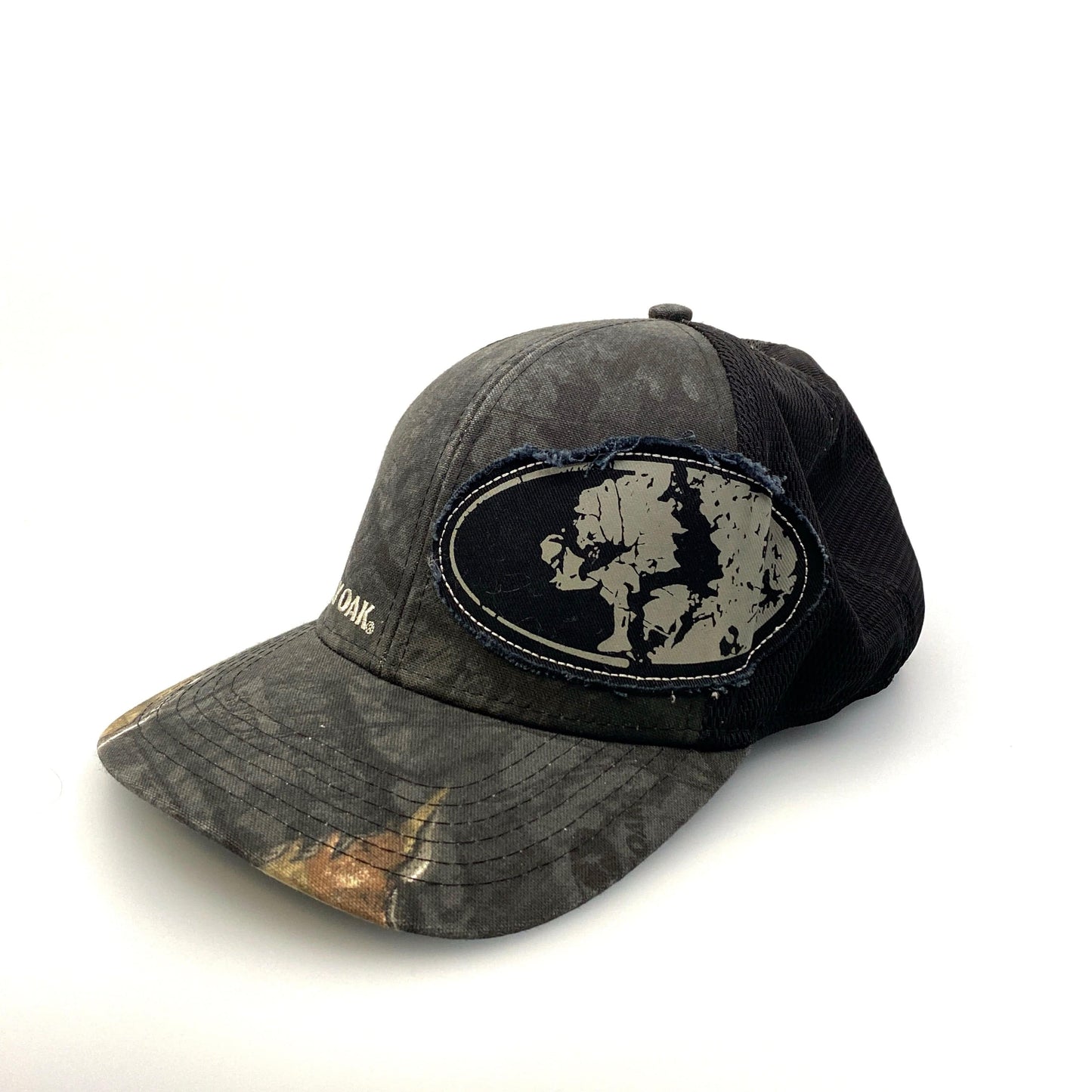 Mossy Oak Hunting Mens L/XL Mesh SnapBack Trucker Hat Gray/Black
