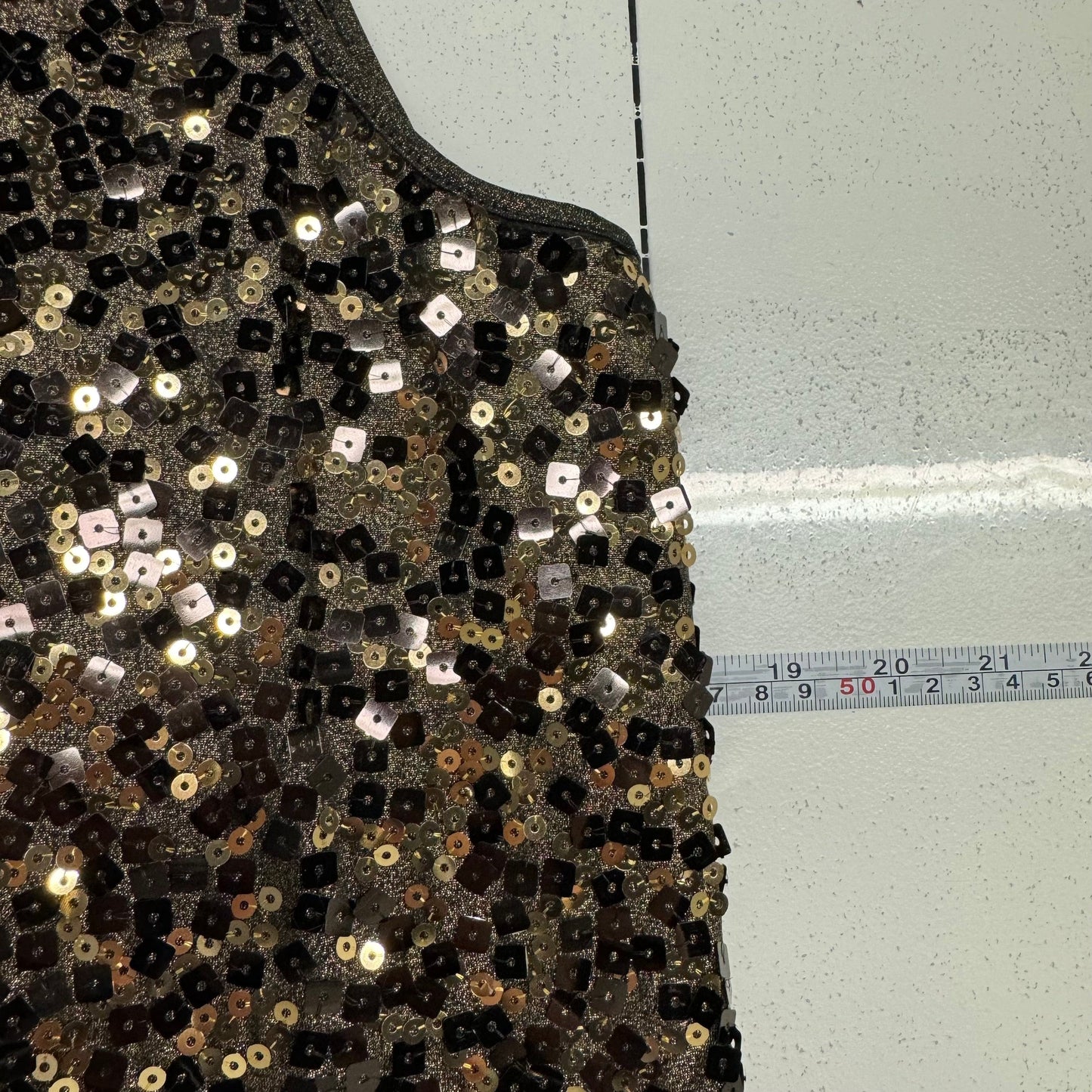 Peter Nygård | Sleeveless Sequined Party Top | Color: Gold/Black | Size: M | Pre-Owned