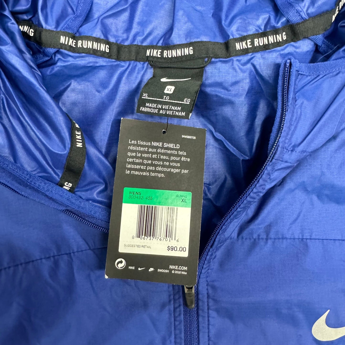 Nike Running | Shield Hooded Windbreaker Jacket | Color: Royal Blue | Size: XL | NWT