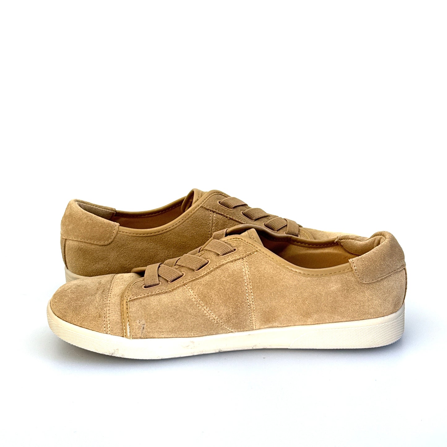 Vionic | Jean Suede Sneakers Water Resistant Cup Sole Shoes | Color: Cream/Tan | Size: 8 | Pre-Owned