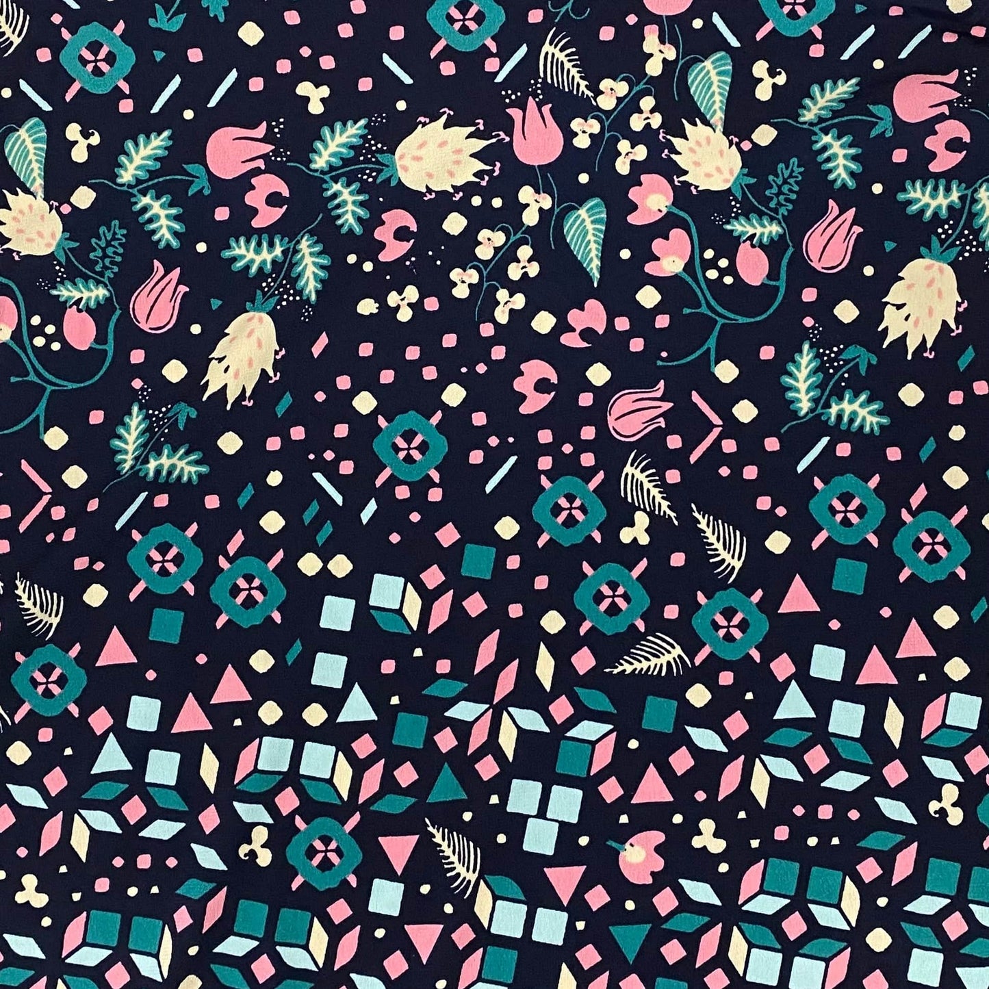 LuLaRoe Womens M Midnight Floral Pixel Azure Skirt NWT*