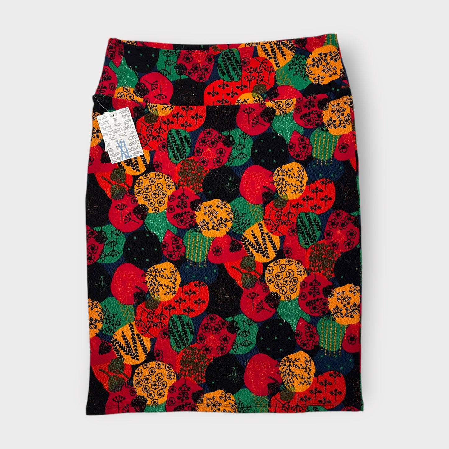 LuLaRoe Cassie Pencil Skirt - Multicolor Retro Floral - Women's XL (16-18) - NWT