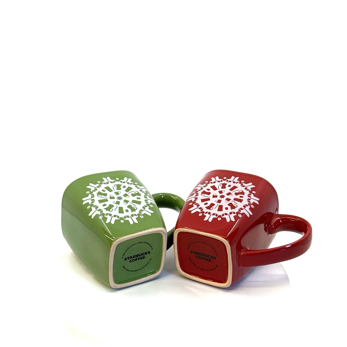 Starbucks | Couples Set Ceramic Christmas 2004 Mugs | Color: Green/Red | Size: 12 fl oz | VINTAGE