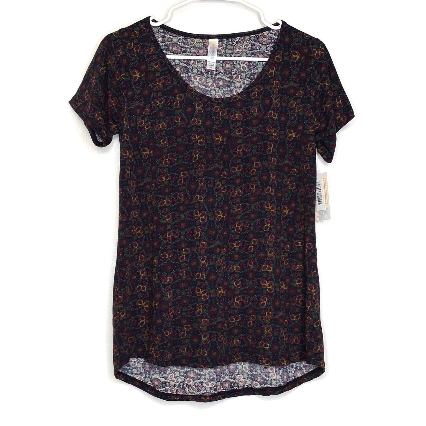 LuLaRoe Womens XS Black/Red Floral Classic T Activewear Top S/s NWT