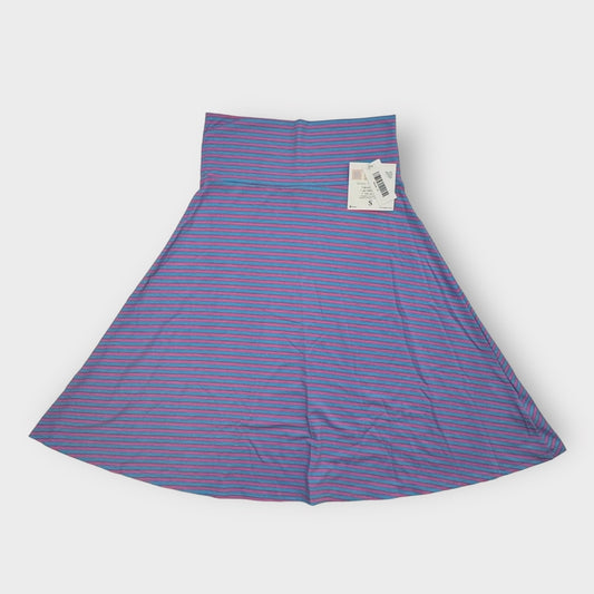 LuLaRoe Azure A-Line Skirt | S (2-4) | Light Blue/Magenta Striped | NWT