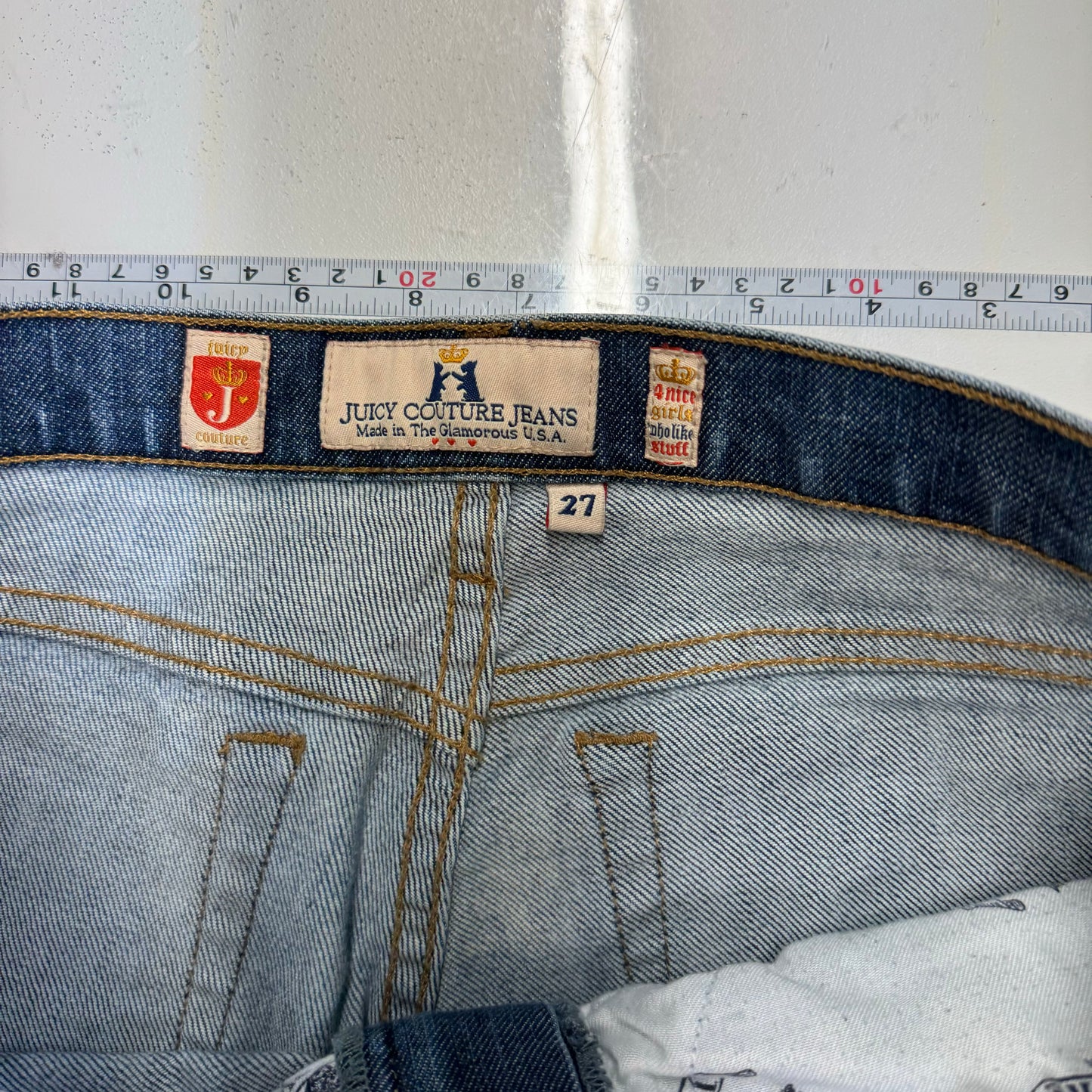 Juicy Couture Women's Wide Leg Denim Jeans - Vintage Blue, Size 27 - Perfect for Casual Wear