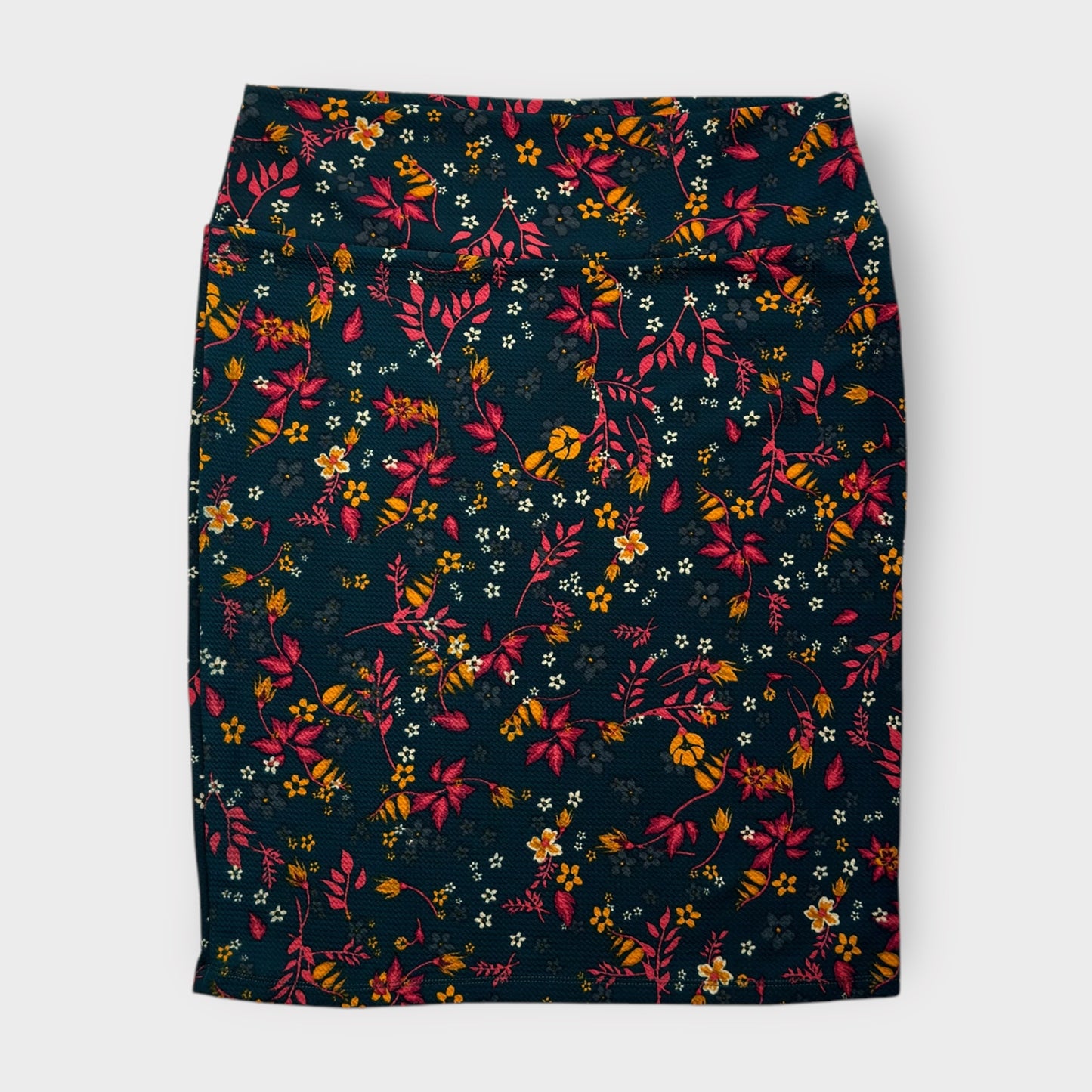 LuLaRoe Cassie Pencil Skirt - Teal Floral Vine - Women's XL (16-18) - NWT