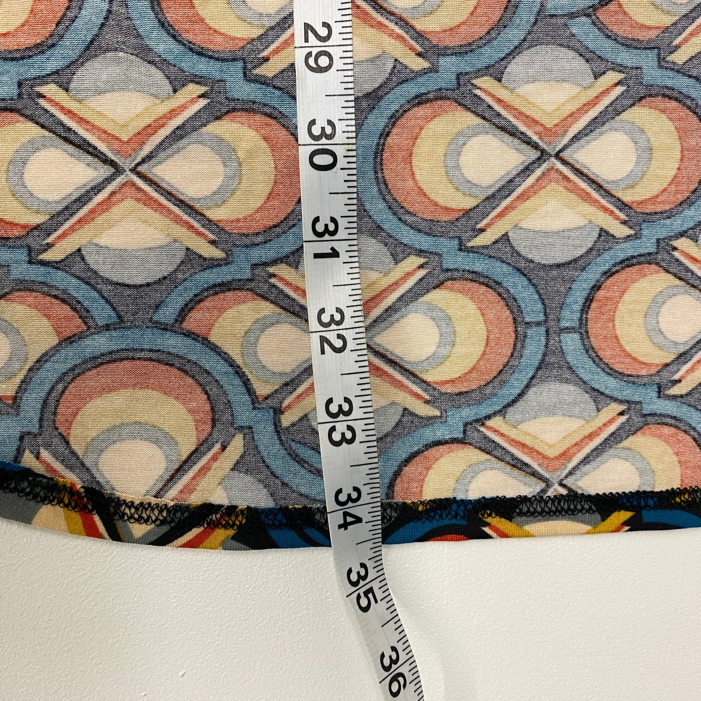 LuLaRoe Womens Size XL Irma Yellow/Orange/Blue Geometric S/s Top NWT