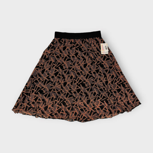 LuLaRoe Lined Lola Skirt | M | Gold/Black Geometric  | NWT