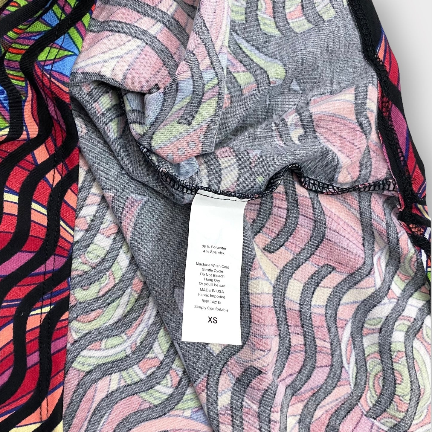 LulaRoe Irma S/s Tunic Top | XS (2-4) | Black/Multicolor Floral/Abstract | NWT