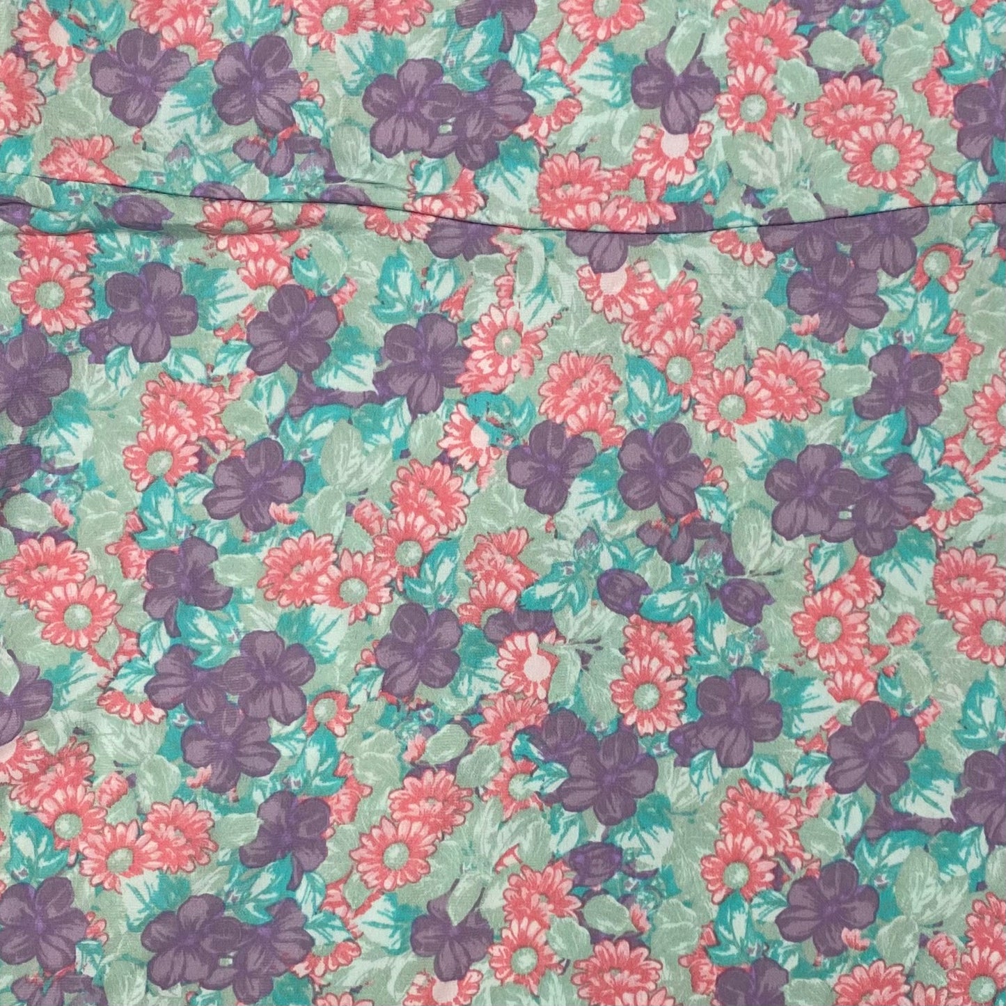 LuLaRoe Azure A-Line Skirt - L (12-14) - Soft Stretch Fabric - Teal Purple Pink Floral Print NWT
