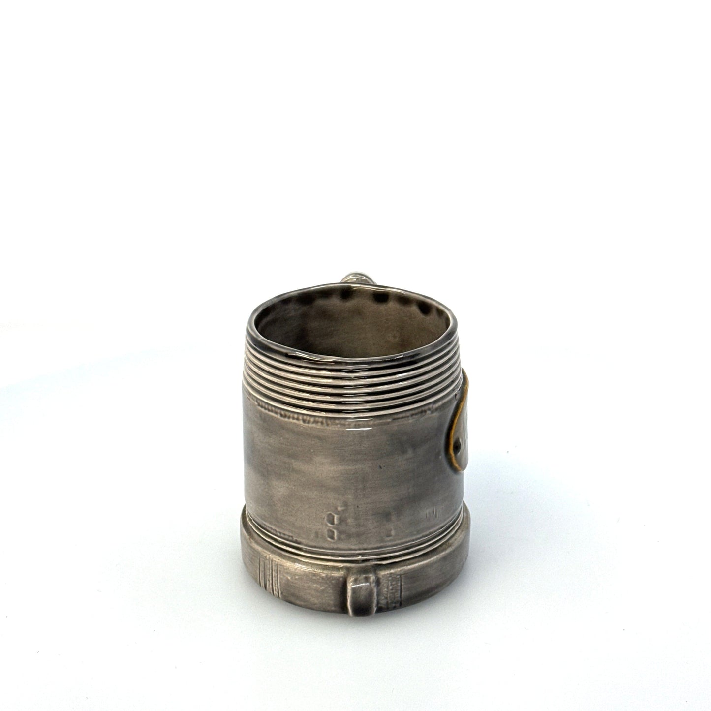 Personalized | Threaded Pipe ‘Hank’ Ceramic Coffee Mug | Color: Gray | Size: 10 fl oz