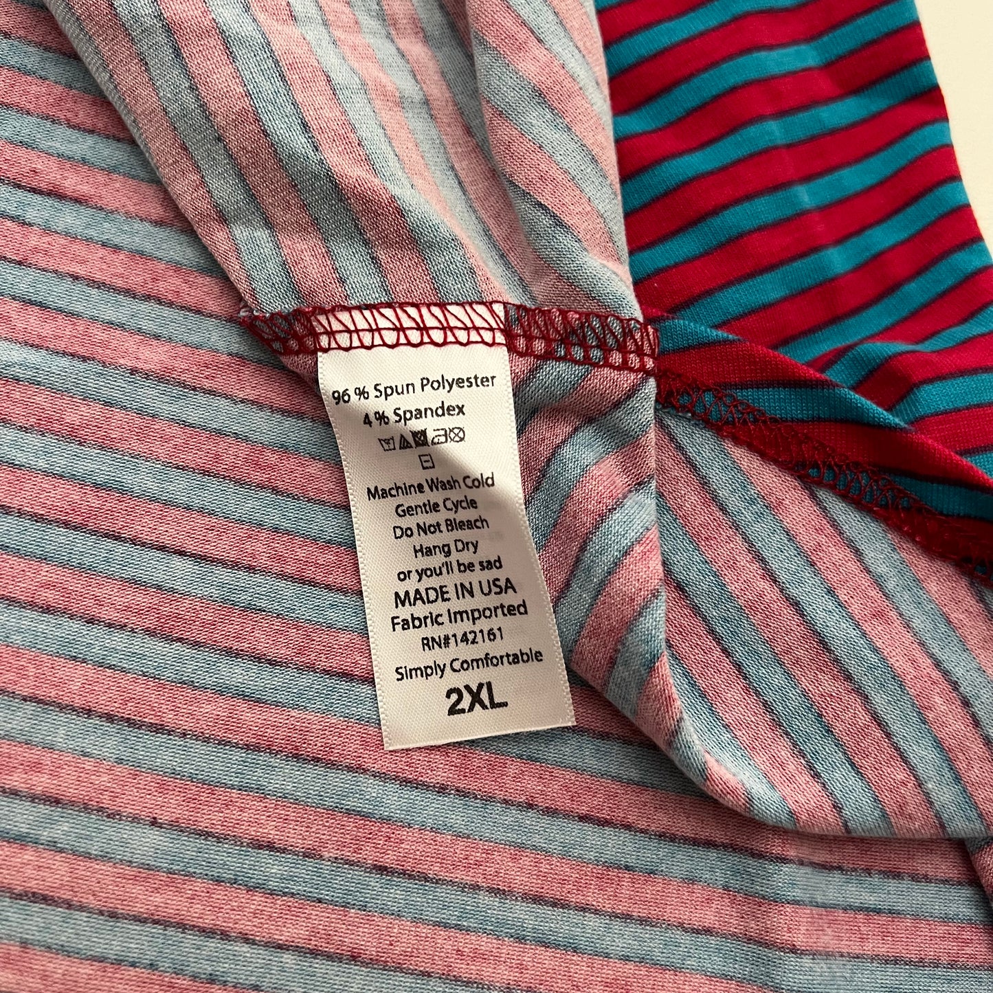 LuLaRoe Azure A-Line Skirt | 2XL (18-20) | Magenta/Blue Striped | NWT