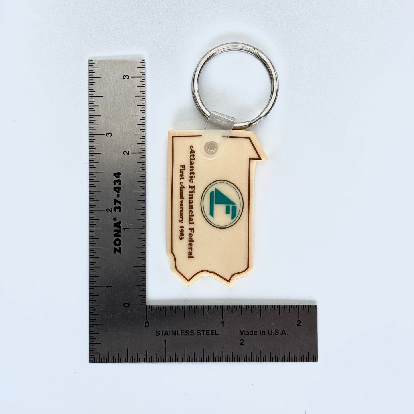 Vintage ‘Atlantic Financial Federal, PA’ Keychain Key Ring Rubber
