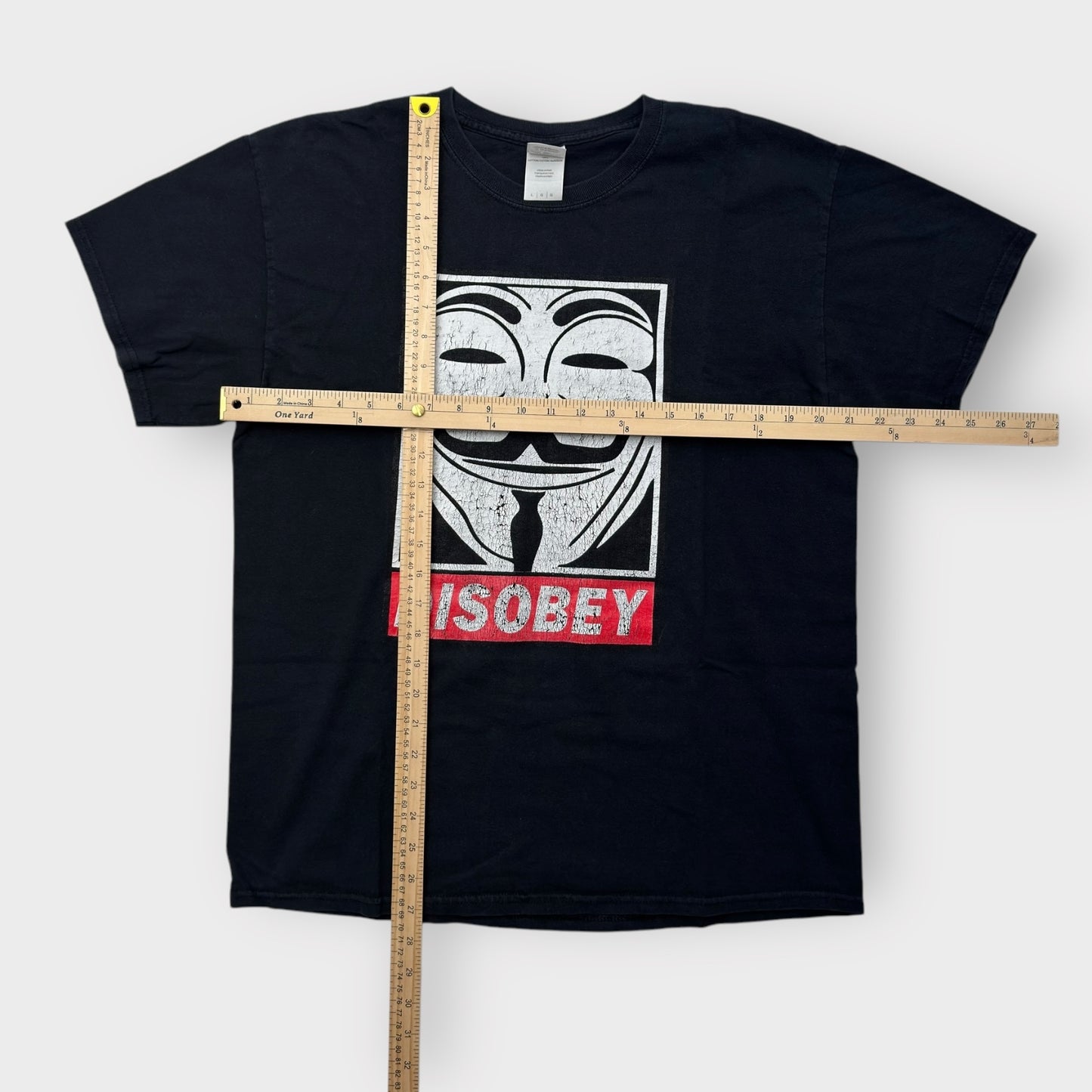 Men's M Black 'Disobey' Guy Fawkes Graphic T-Shirt